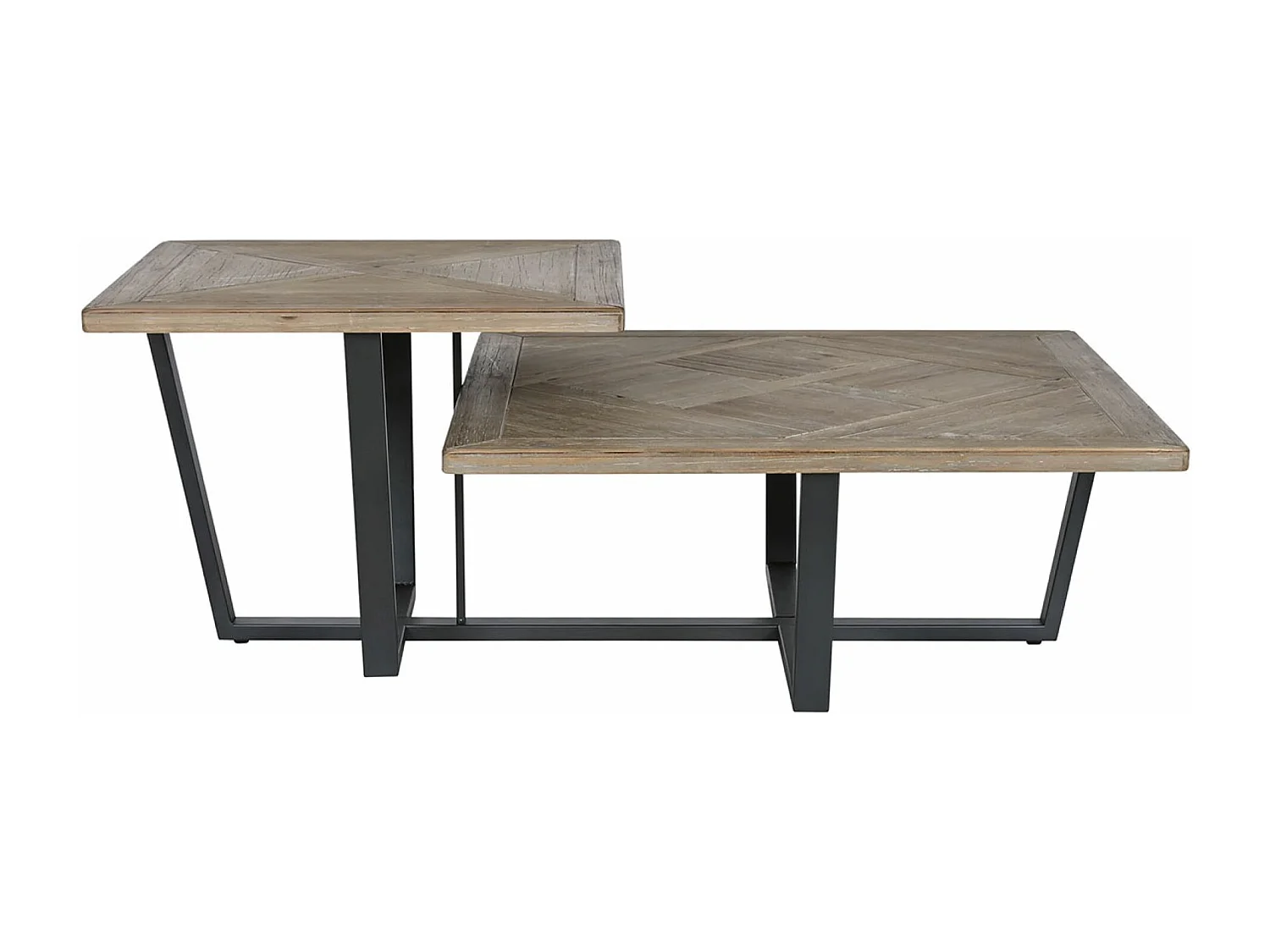 Table basse, table de salon en bois naturel et métal noir  - longueur 118 x profondeur 78 x Hauteur 45 cm