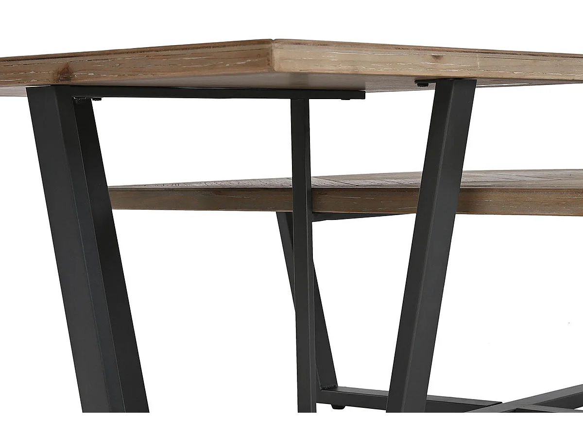 Table basse, table de salon en bois naturel et métal noir  - longueur 118 x profondeur 78 x Hauteur 45 cm