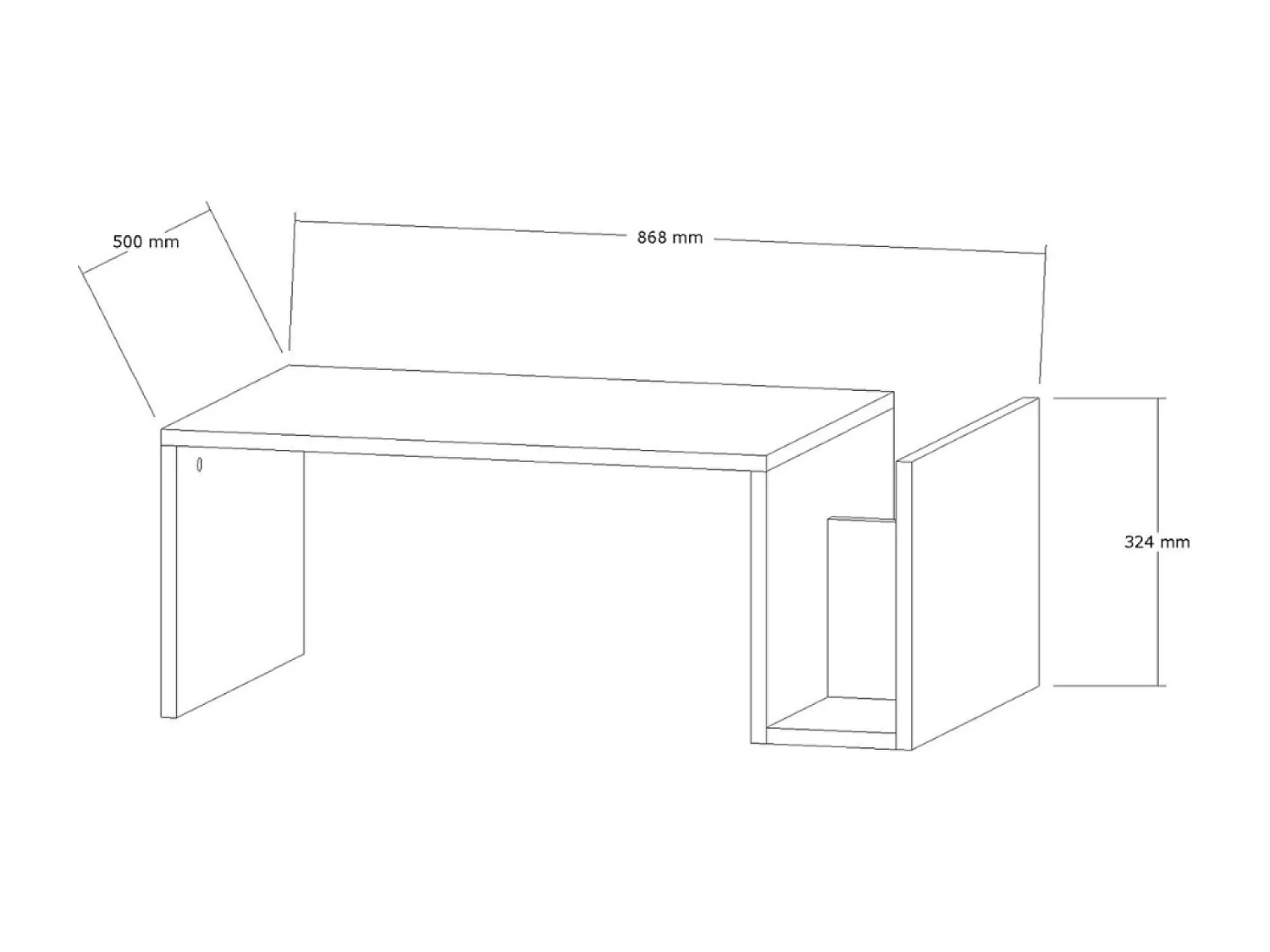 Mesa baja de madera efecto piedra con revistero MELMO