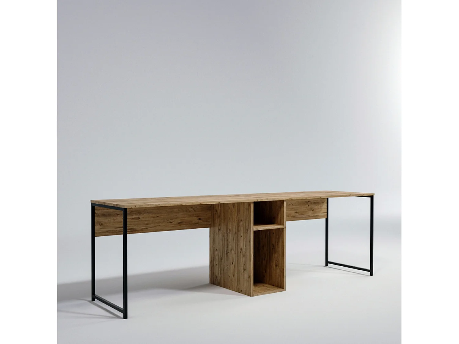 Bureau 2 personnes en bois avec niches KILI