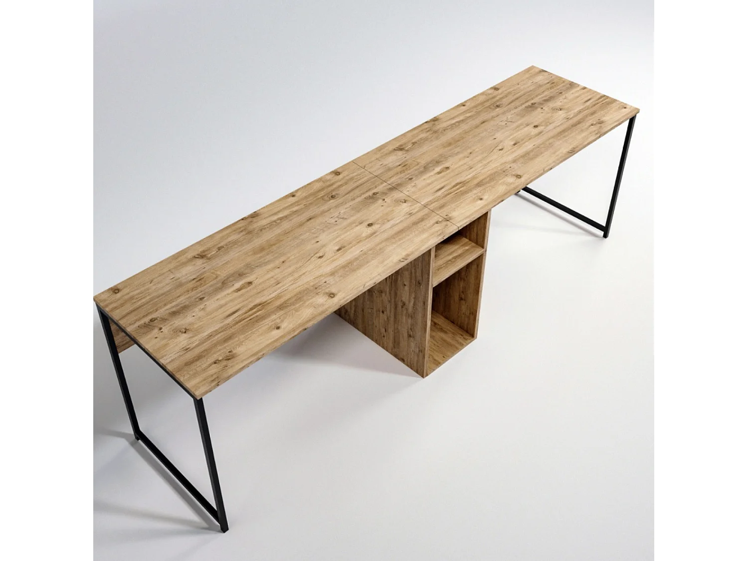 Bureau 2 personnes en bois avec niches KILI