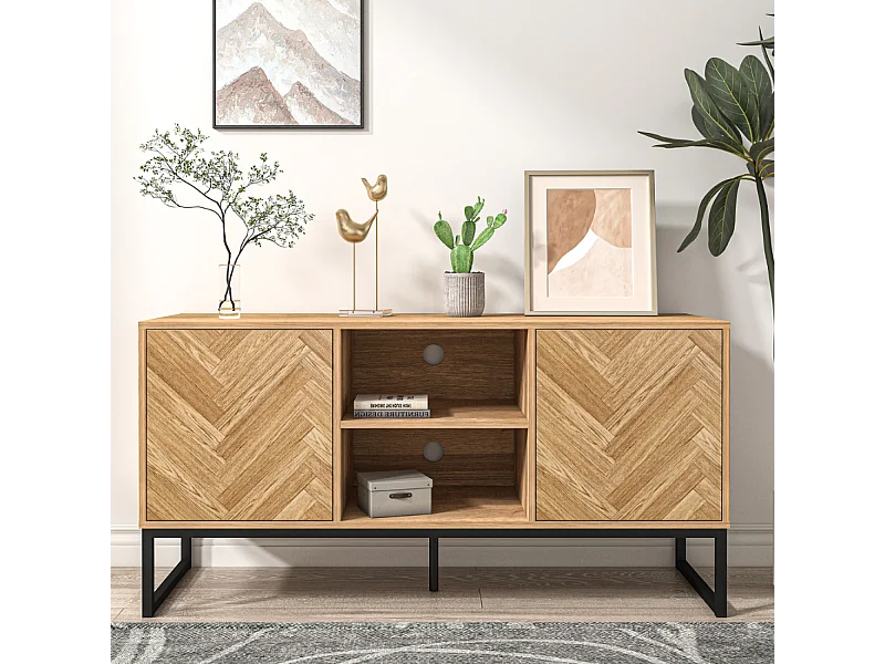 Buffet effet chevron 2 portes et 2 niches CHEVRON