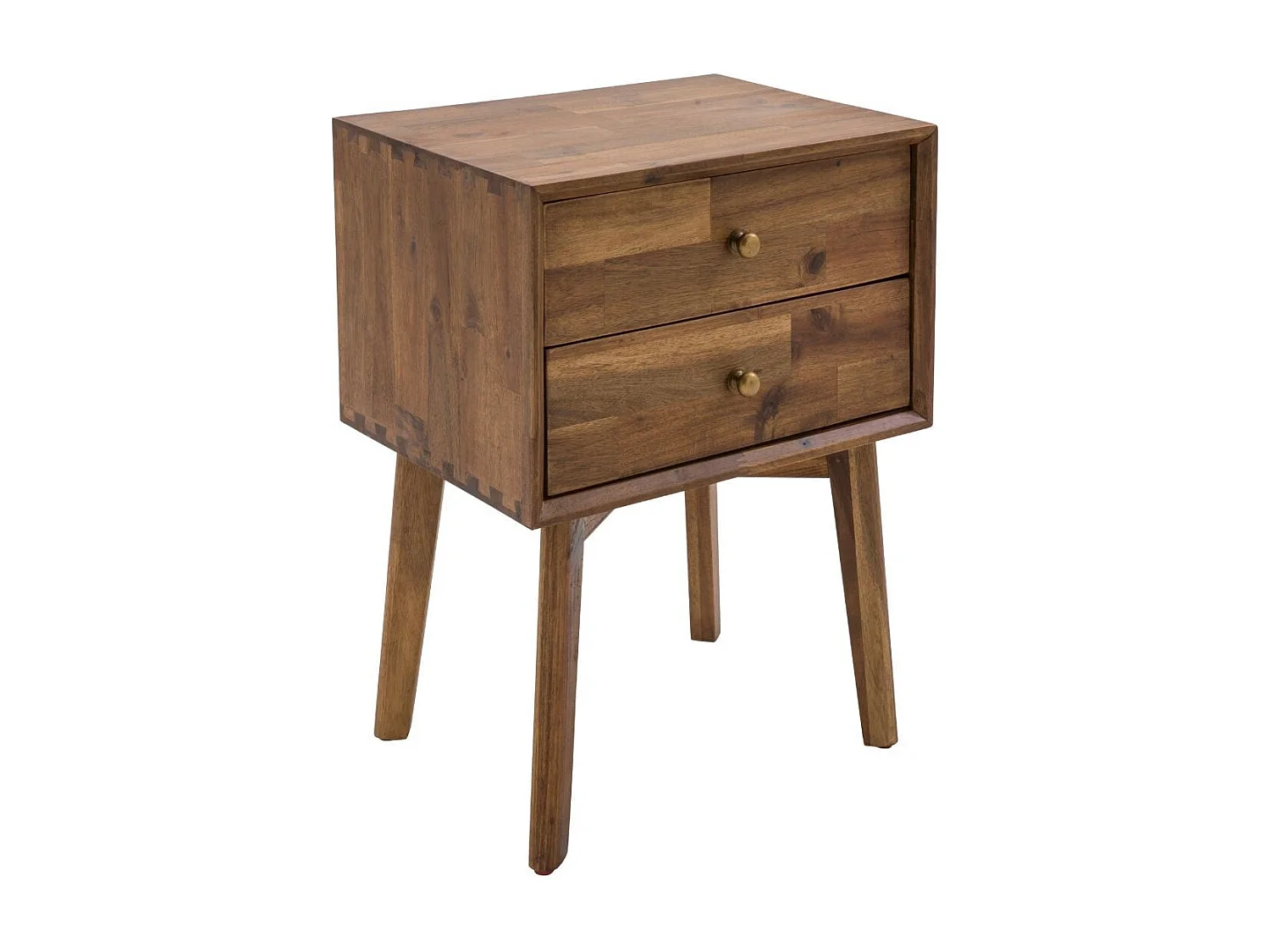 Chevet 2 tiroirs en acacia massif L45 cm - PAUL