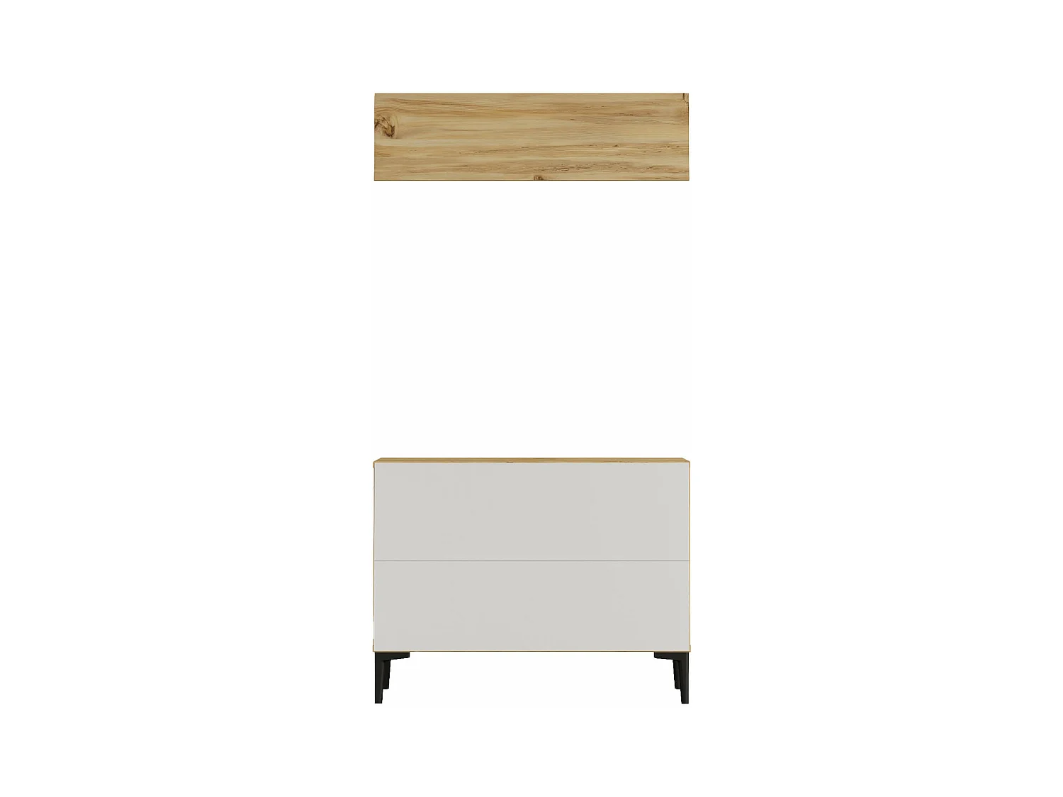 Scarpiera e Appendiabiti Rebecca Mobili Roka 68,5x90x35 Truciolato PVC Rovere Chiaro Grigio Scuro Moderno SET 2 pezzi