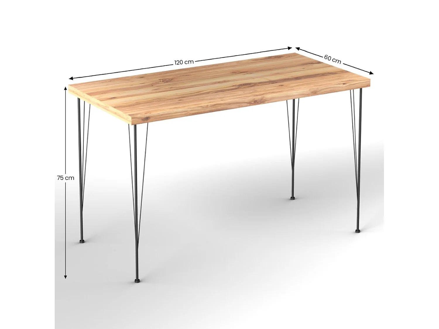 Ensemble repas table et chaises industriel bois et noir SQUARE