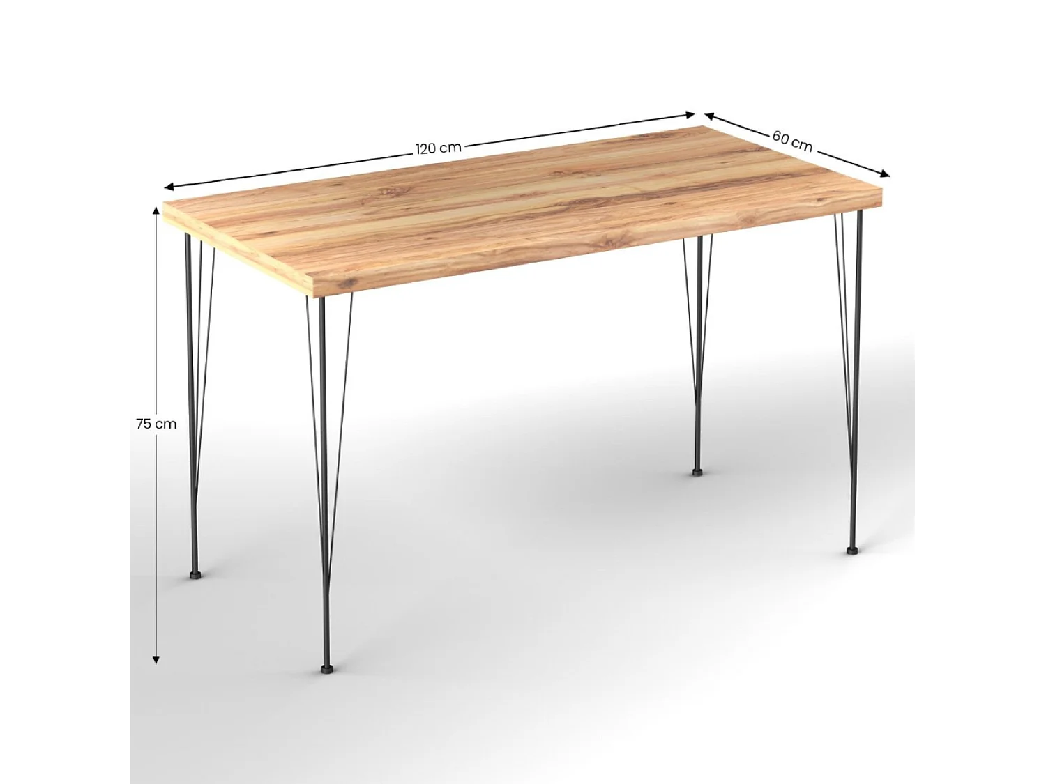 Ensemble repas table et chaises industriel bois et noir SQUARE