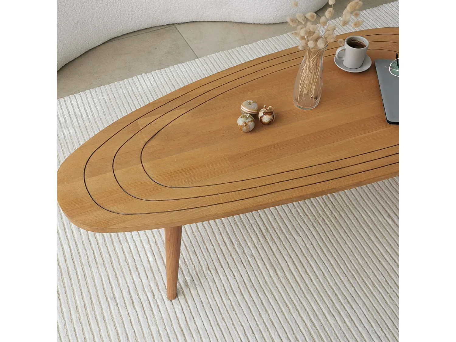 Table basse style teck bois clair RANA