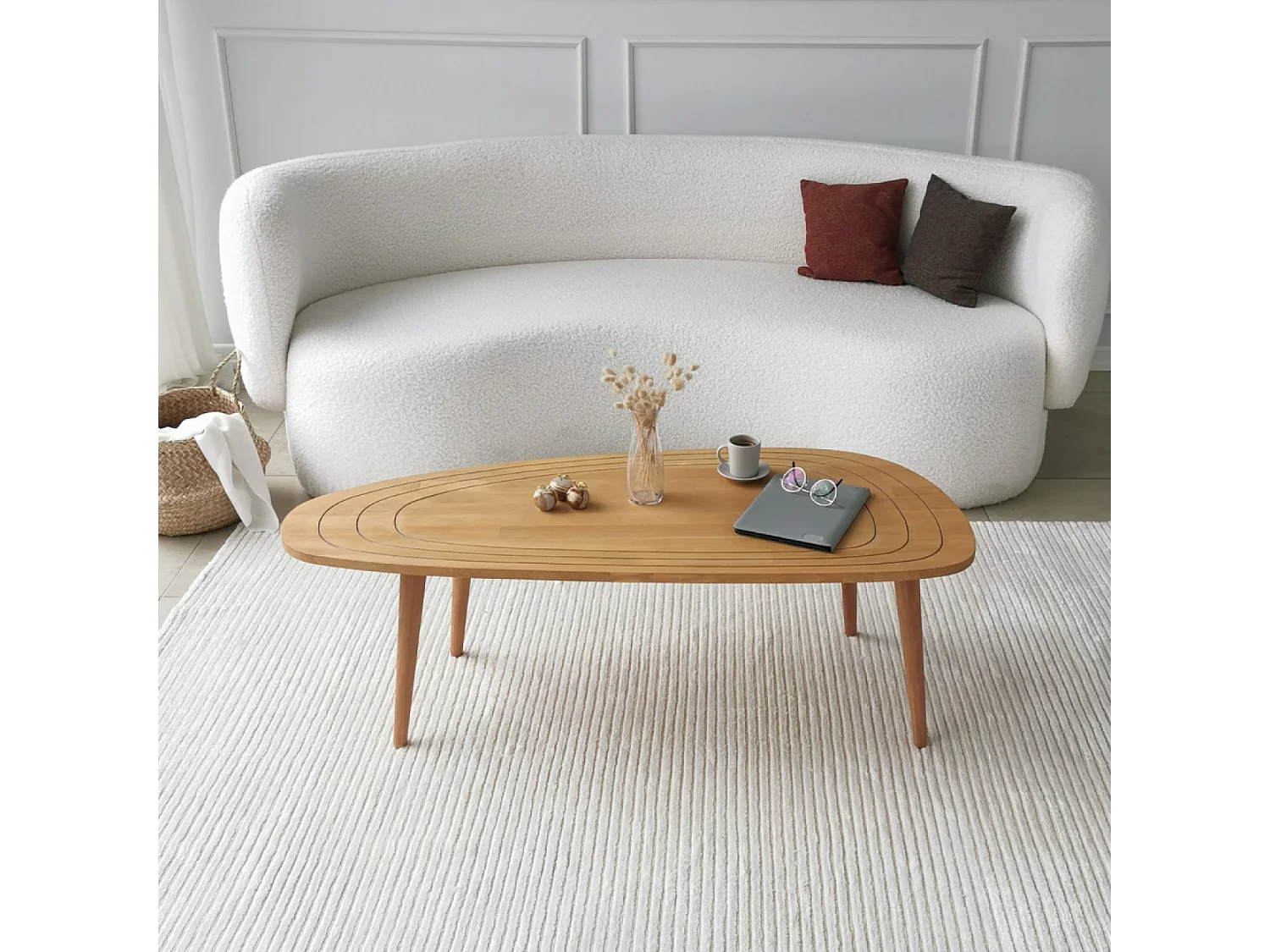 Table basse style teck bois clair RANA