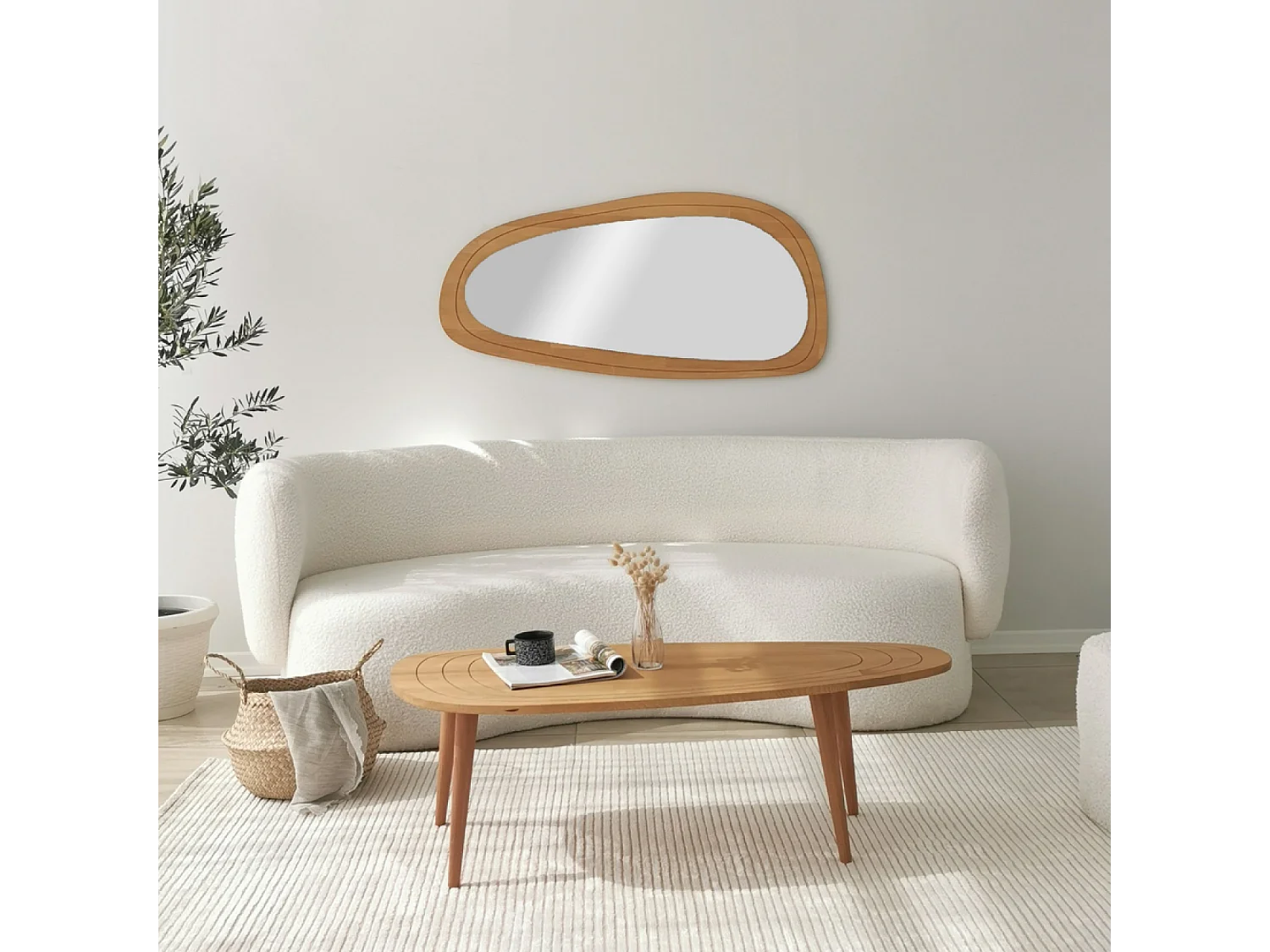 Table basse style teck bois clair RANA