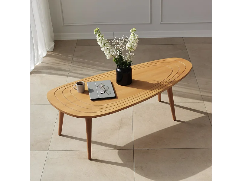 Table basse style teck bois clair RANA