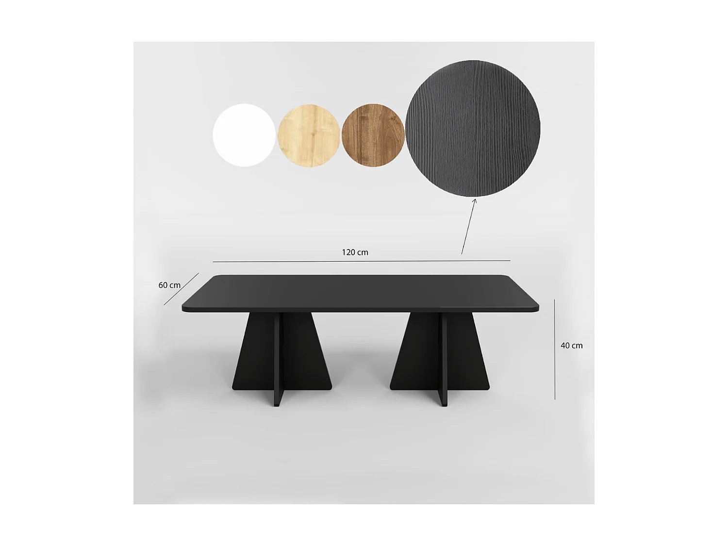 Moderne und elegante schwarze Design-Couchtisch SHAMP mit Aufbewahrung