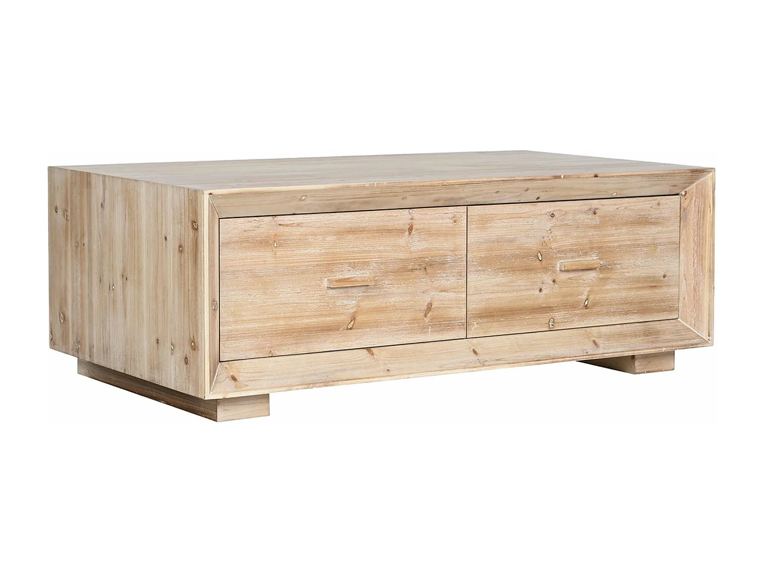 Table basse, table de salon en bois coloris naturel - longueur 130 x profondeur 70 x Hauteur 46 cm