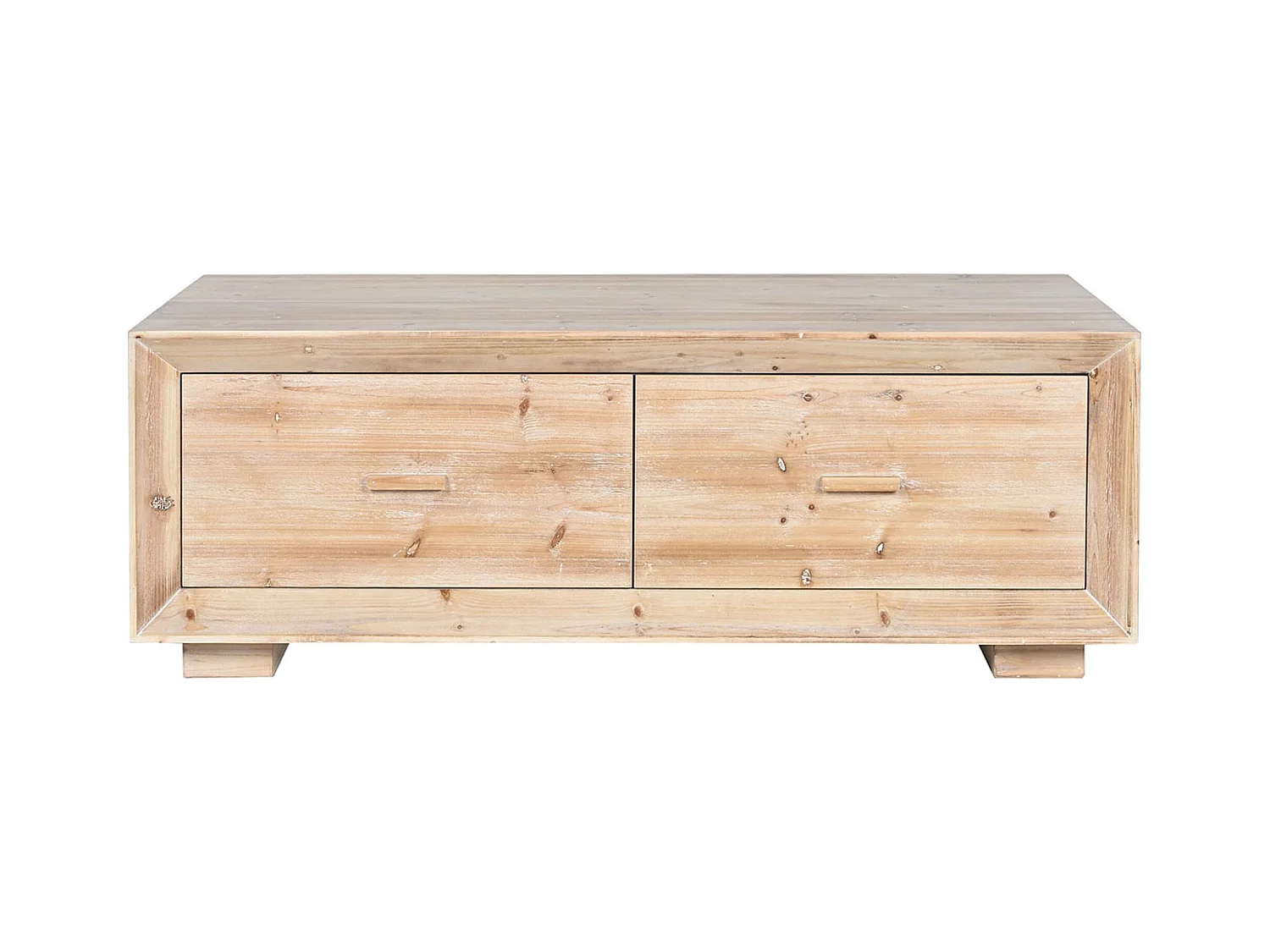 Table basse, table de salon en bois coloris naturel - longueur 130 x profondeur 70 x Hauteur 46 cm