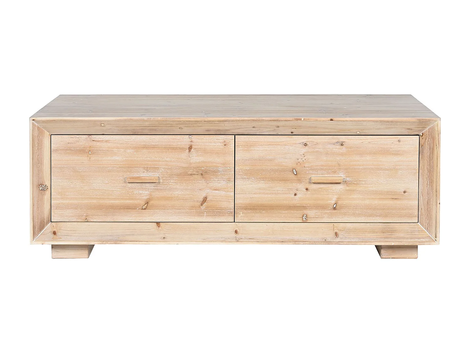 Table basse, table de salon en bois coloris naturel - longueur 130 x profondeur 70 x Hauteur 46 cm