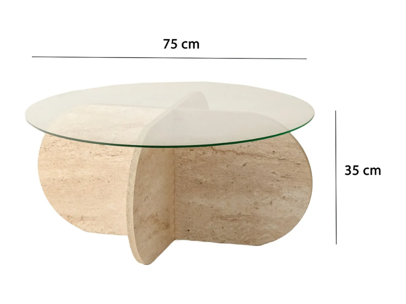 Salontafel Hout Steen Effect Glas RIBE Modern Elegant met Opbergruimte