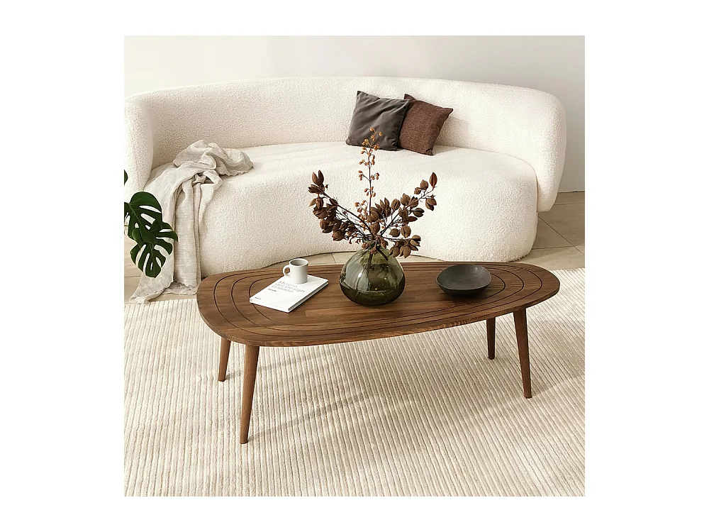 Donker houten salontafel RANA met opbergruimte - Eigentijdse stijl