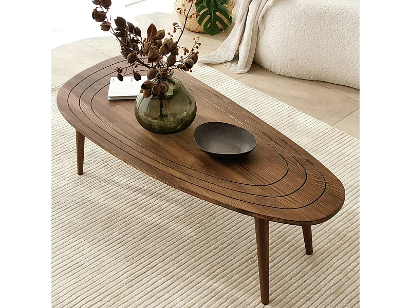 Mesa baja de madera oscura RANA