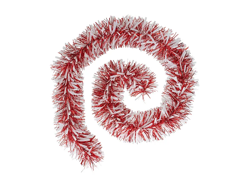 Guirlande de Noël BOA large 15 cm Rouge et Blanc Longueur 2 mètres