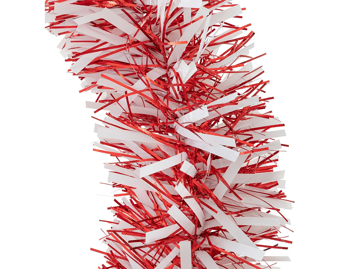Guirlande de Noël BOA large 15 cm Rouge et Blanc Longueur 2 mètres