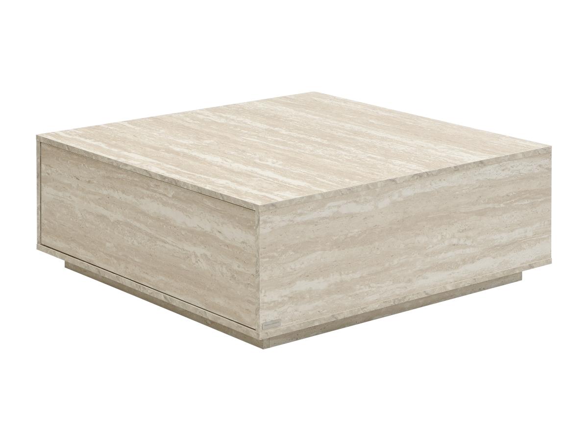 Couchtisch mit 2 Schubladen - MDF - Travertin-Optik Beige - ANTRIM von Pasc günstig online kaufen