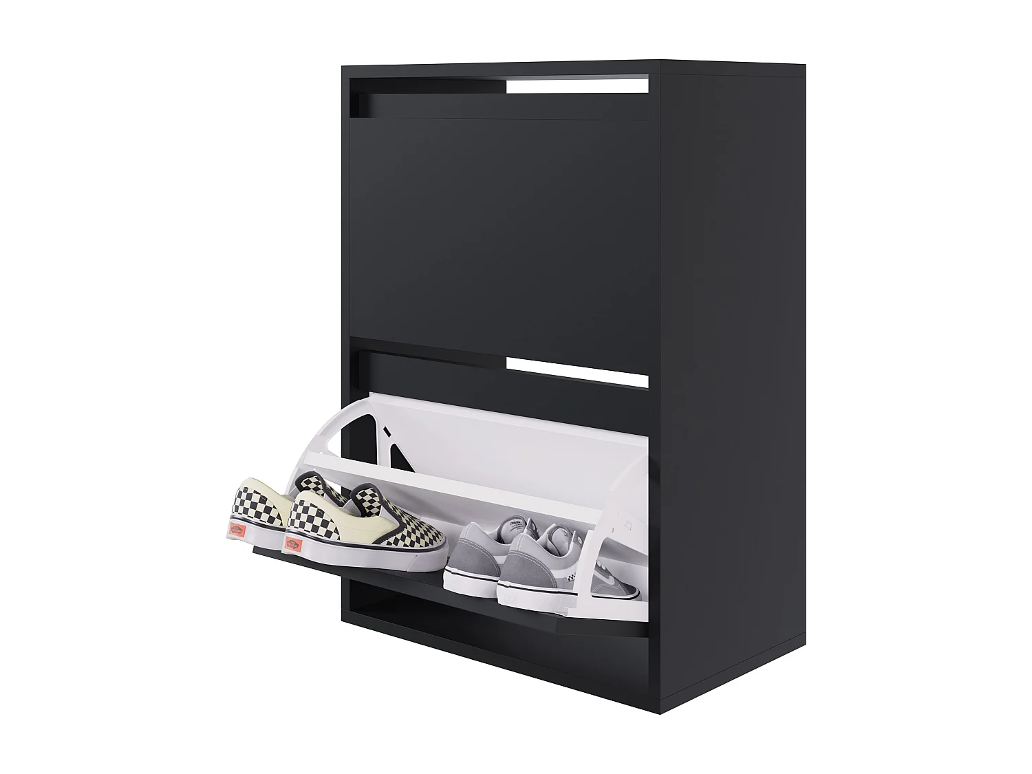 Mueble zapatero colgante 2 puertas - 50 cm - negro - BEMMI