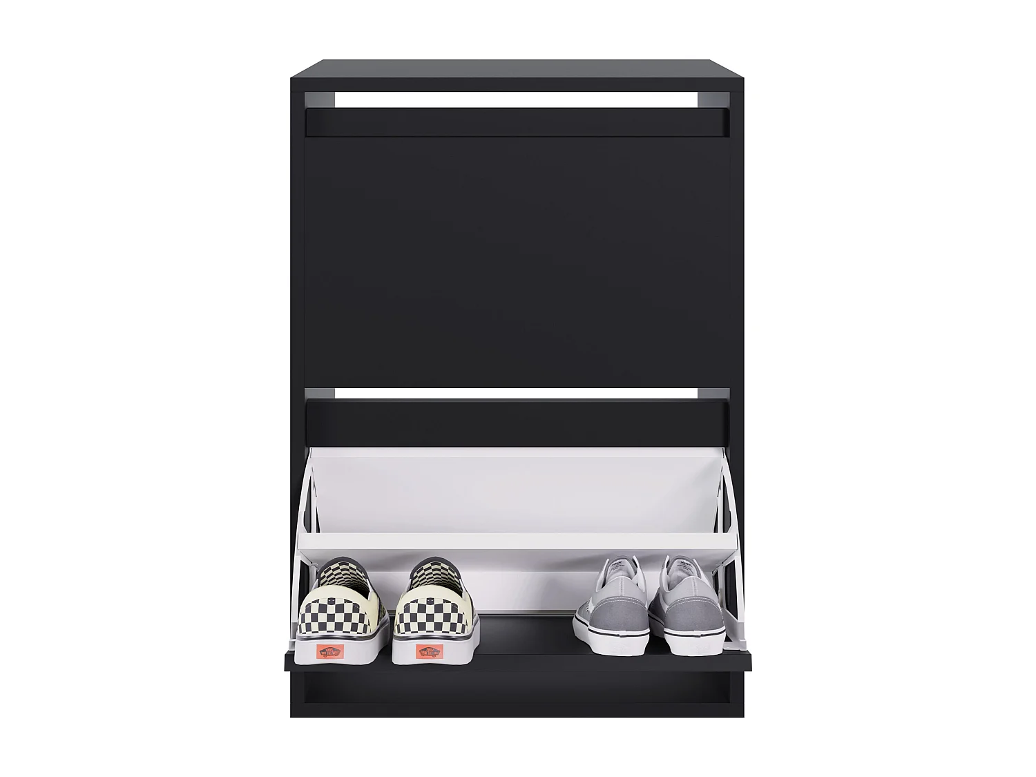 Mueble zapatero colgante 2 puertas - 50 cm - negro - BEMMI