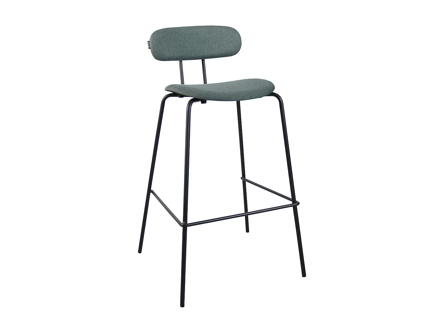 Lot de 2 chaises hautes en acier et bois vert foncé