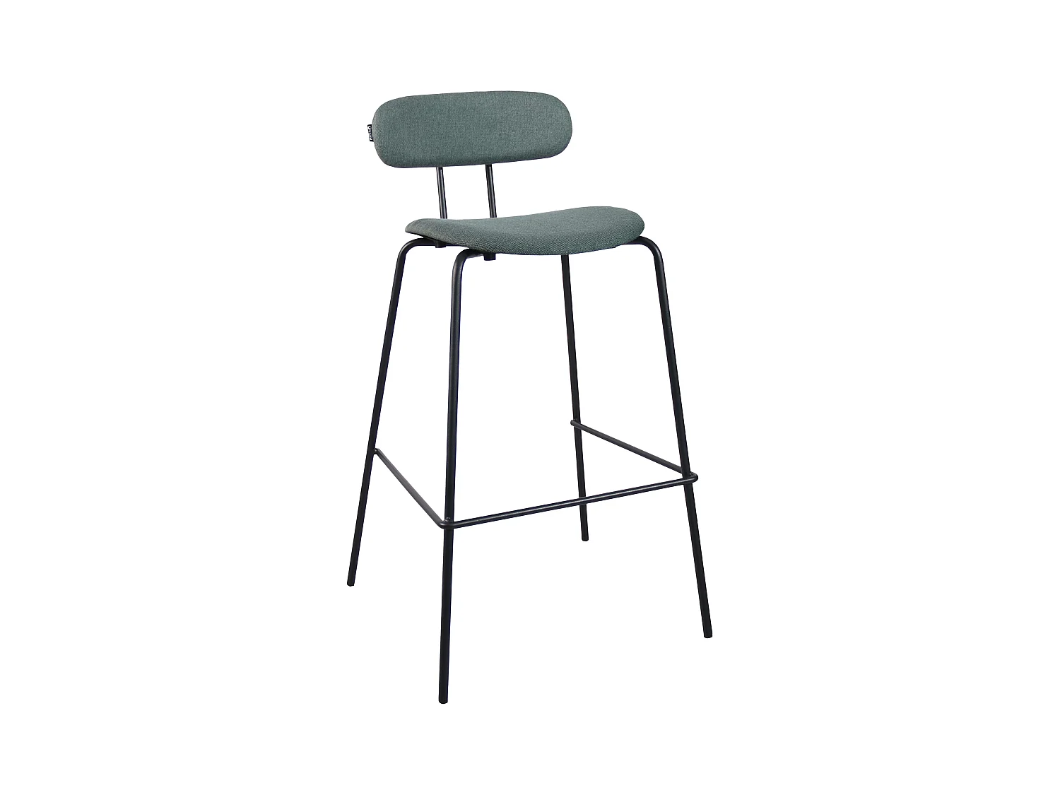 Lot de 2 chaises hautes en acier et bois vert foncé