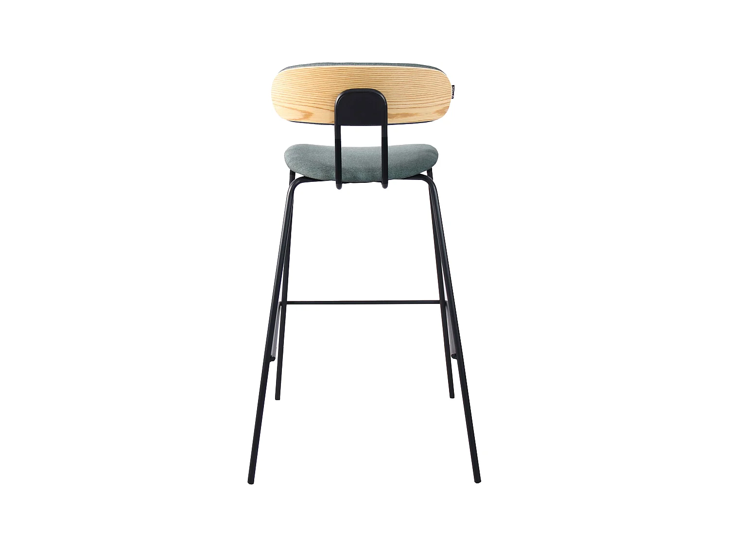 Lot de 2 chaises hautes en acier et bois vert foncé