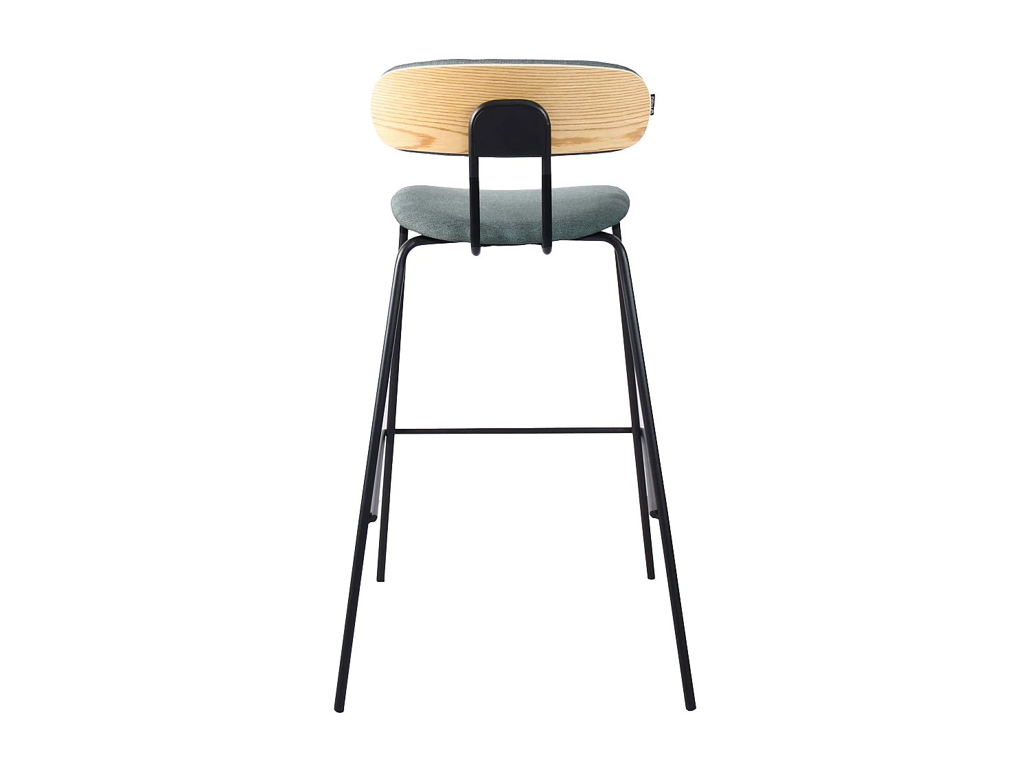 Lot de 2 chaises hautes en acier et bois vert foncé