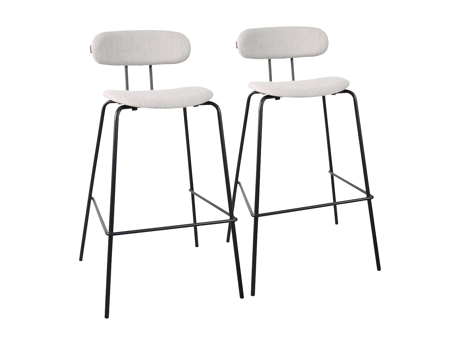 Lot de 2 chaises hautes en acier et bois gris