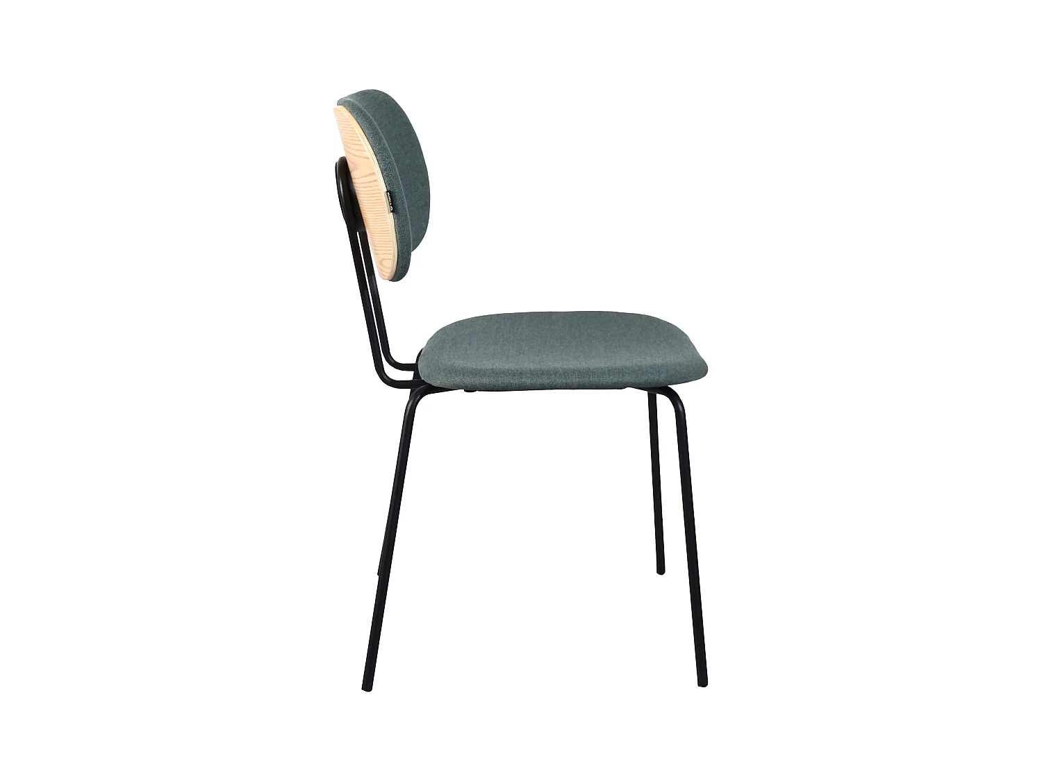 Lot de 2 chaises design en acier et bois vert foncé