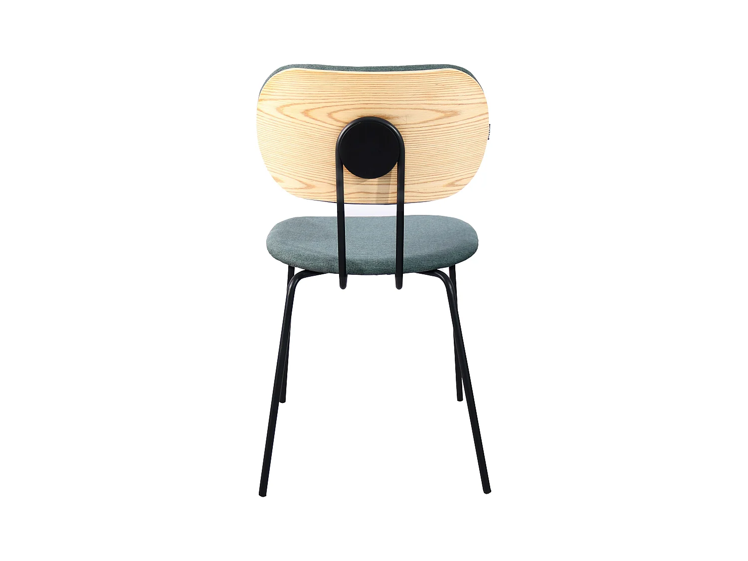 Lot de 2 chaises design en acier et bois vert foncé