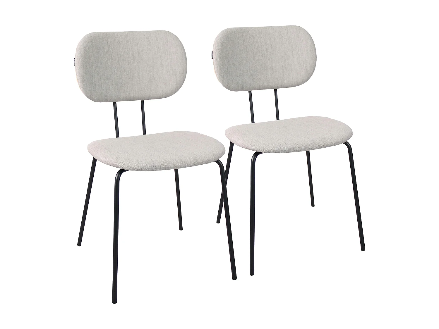 Lot de 2 chaises design en acier et bois gris
