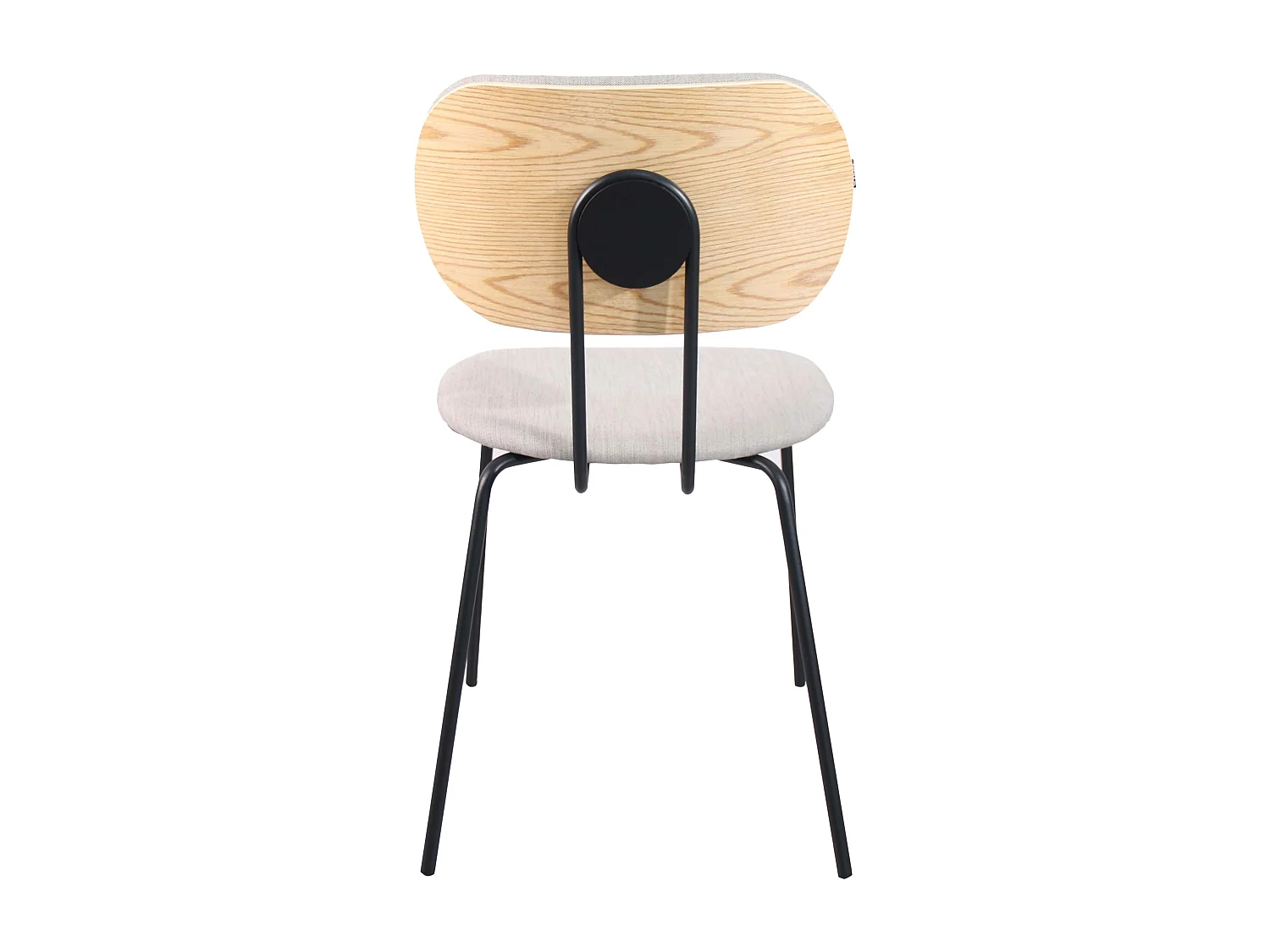 Lot de 2 chaises design en acier et bois gris