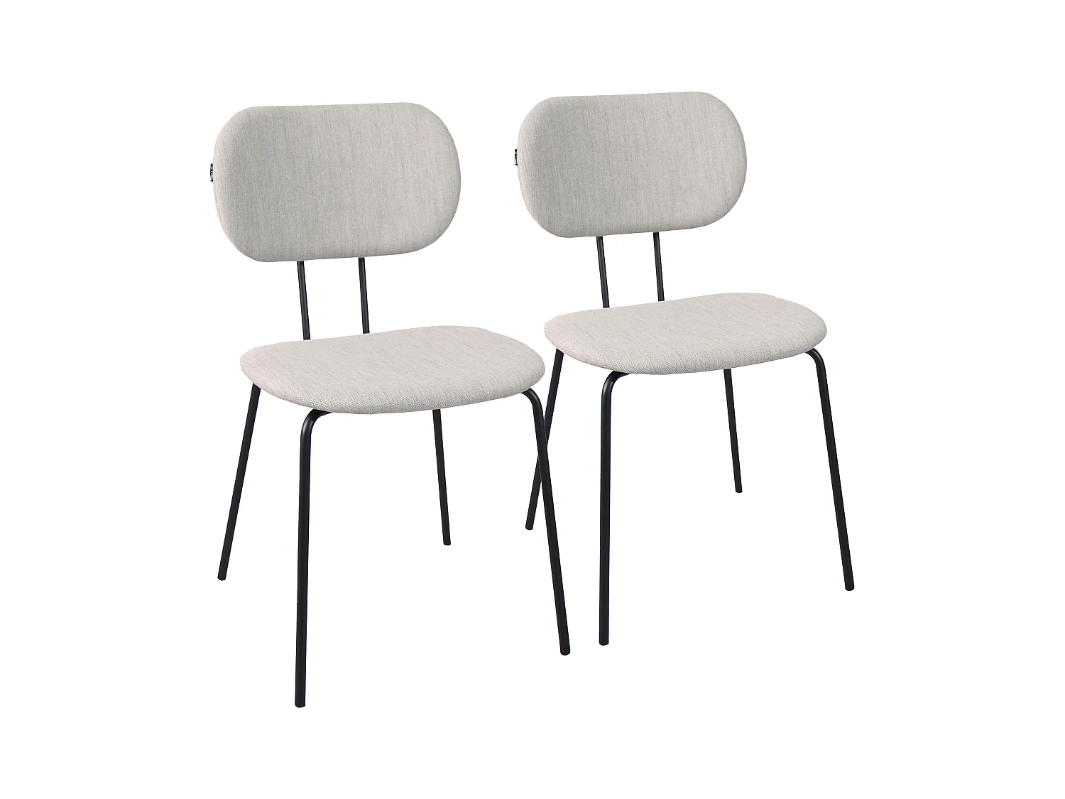 Lot de 2 chaises design en acier et bois gris