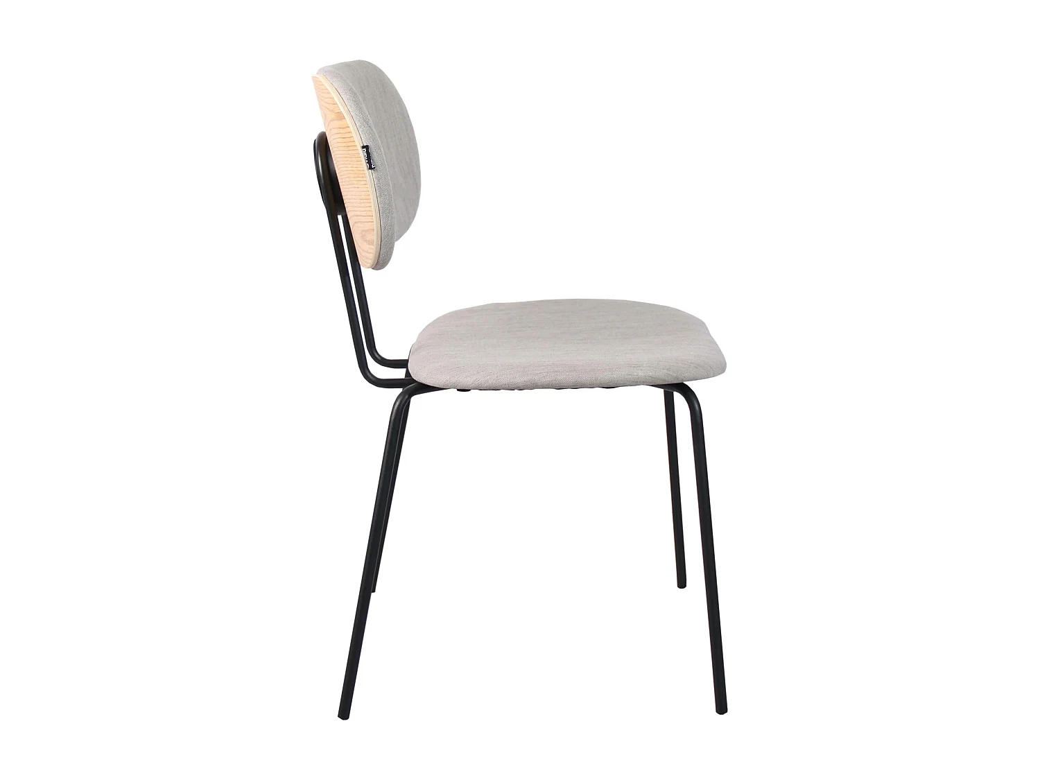 Lot de 2 chaises design en acier et bois gris