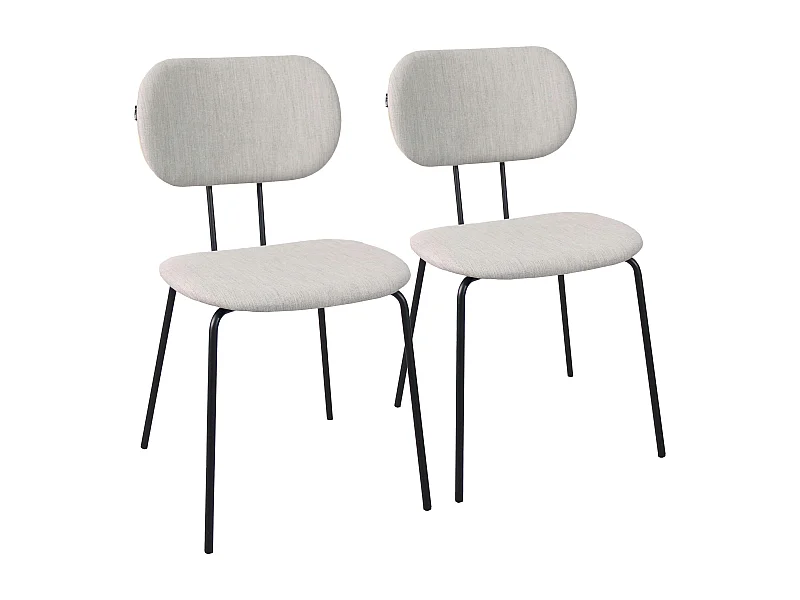Lot de 2 chaises design en acier et bois gris