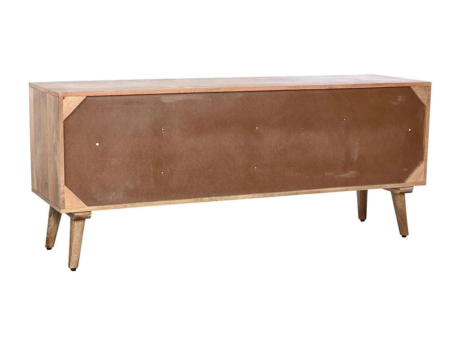 Meuble TV en bois de manguier coloris naturel, blanc - longueur 145 x profondeur 40 x Hauteur 60 cm