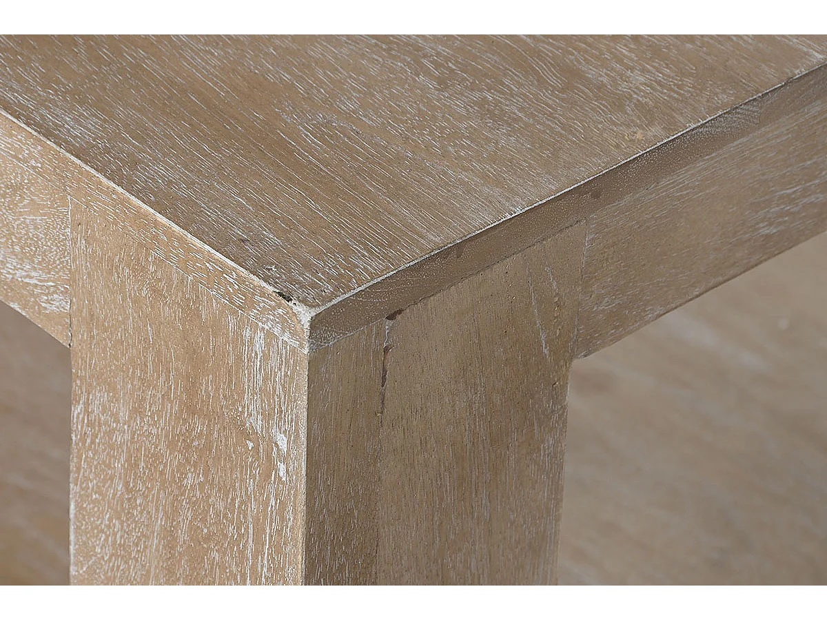Table basse, table de salon en bois massif coloris naturel - longueur 120 x profondeur 58 x Hauteur 45 cm