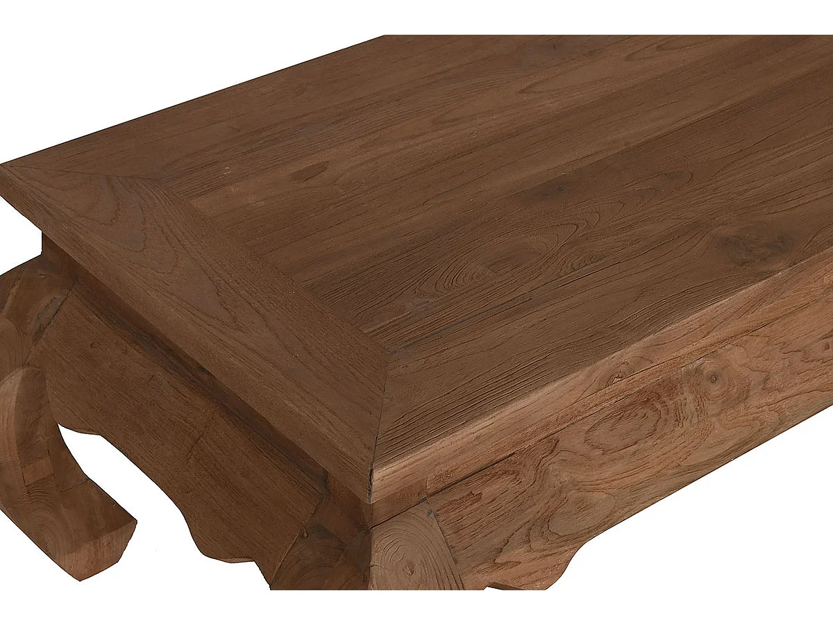 Table basse, table de salon en bois recyclé coloris naturel - longueur 100 x profondeur 60 x Hauteur 42 cm