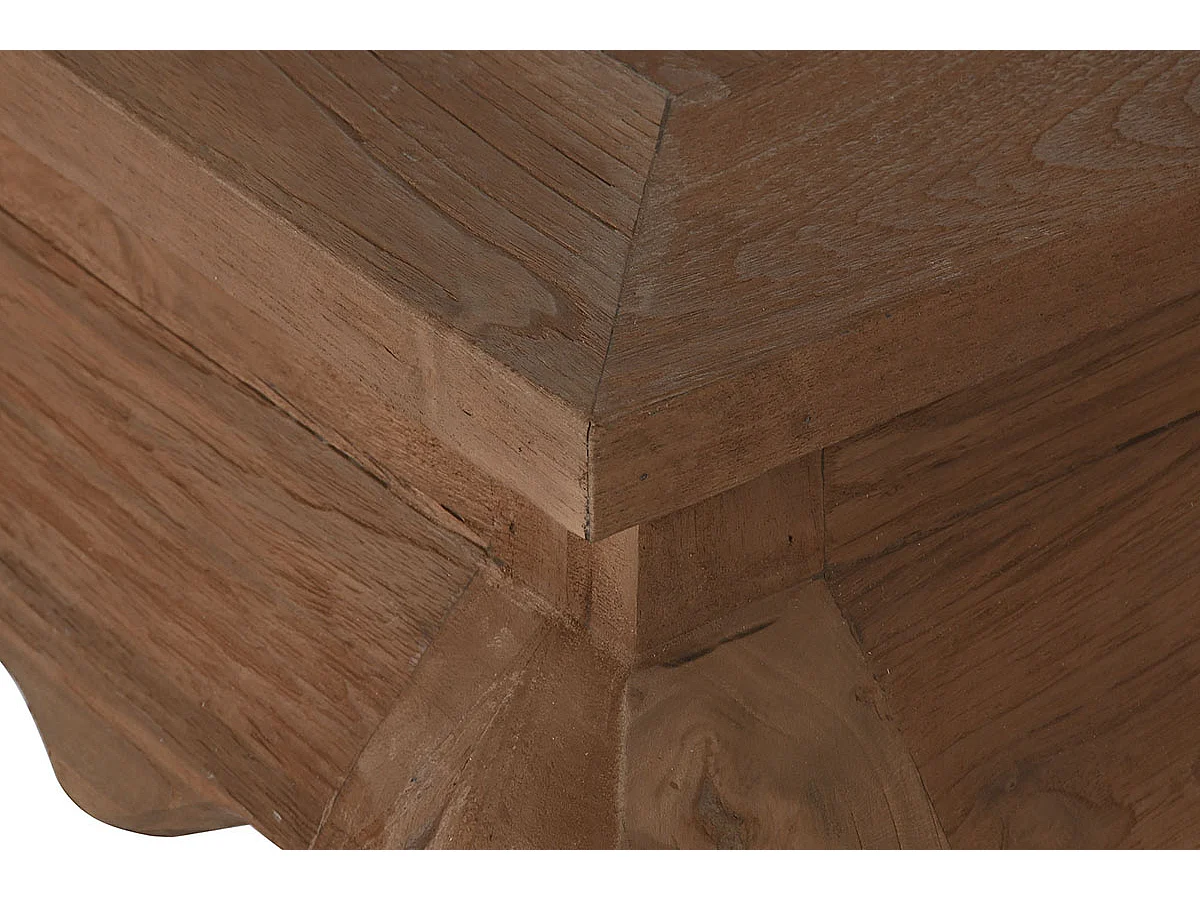 Table basse, table de salon en bois recyclé coloris naturel - longueur 100 x profondeur 60 x Hauteur 42 cm