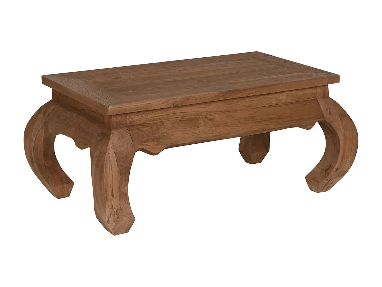 Table basse, table de salon en bois recyclé coloris naturel - longueur 100 x profondeur 60 x Hauteur 42 cm