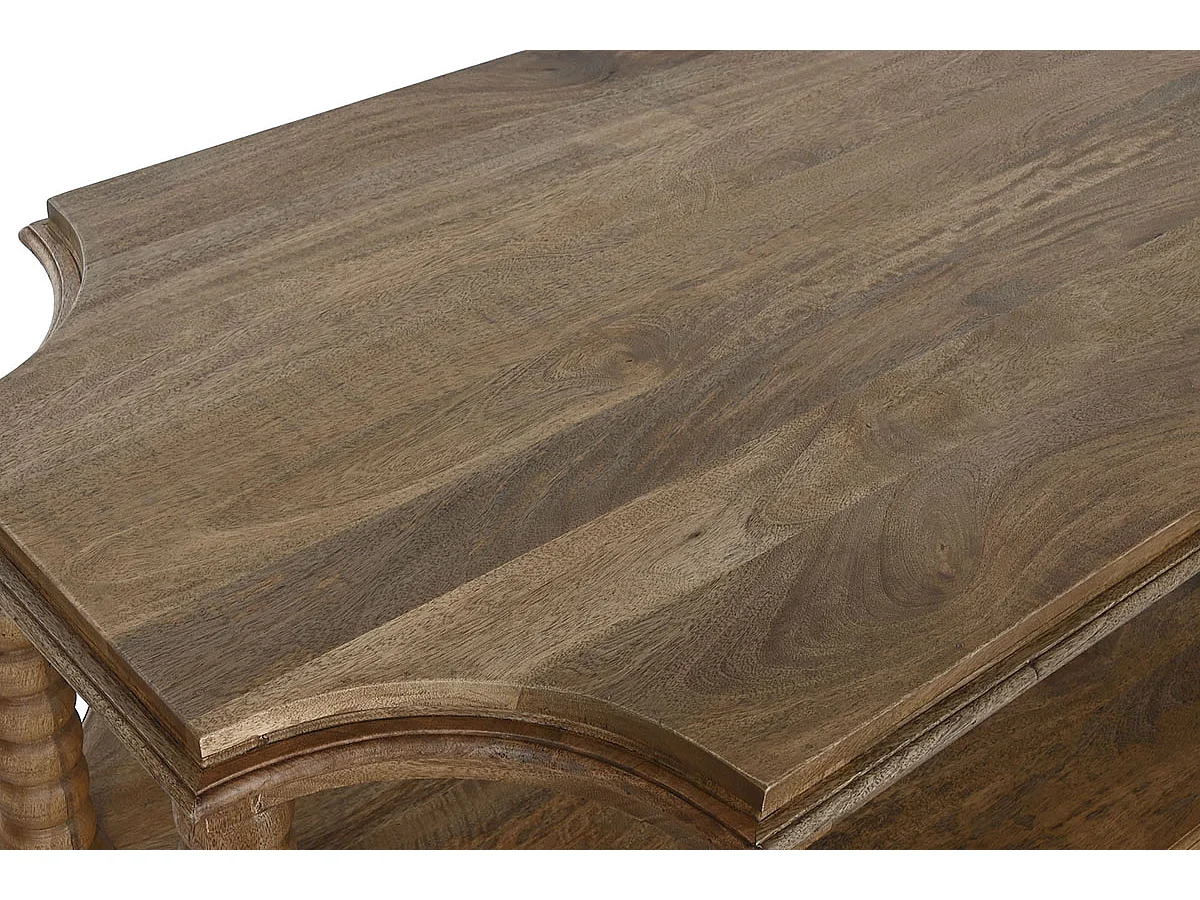 Table basse, table de salon en bois de manguier coloris naturel - longueur 131 x profondeur 80 x Hauteur 48 cm
