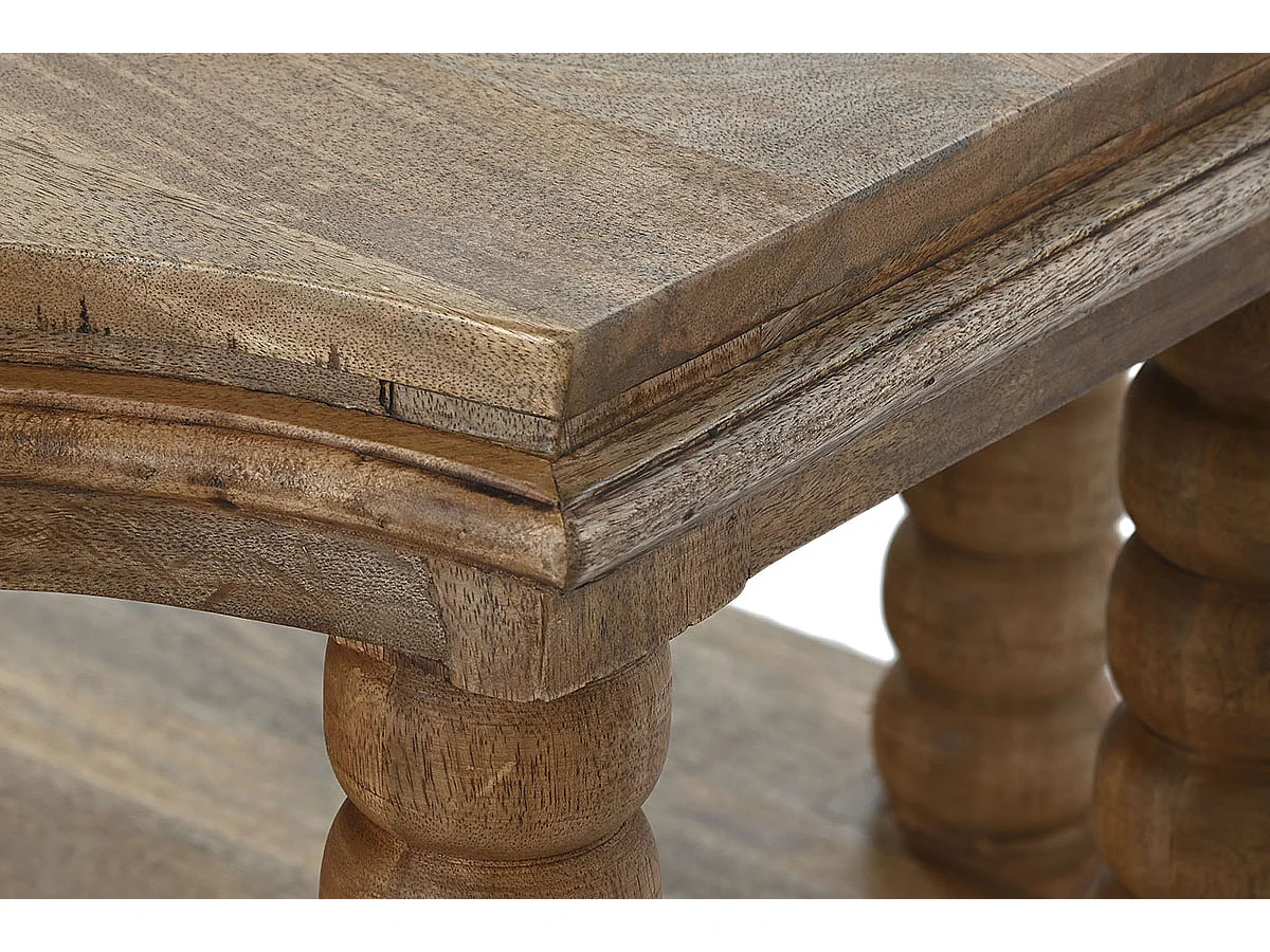 Table basse, table de salon en bois de manguier coloris naturel - longueur 131 x profondeur 80 x Hauteur 48 cm