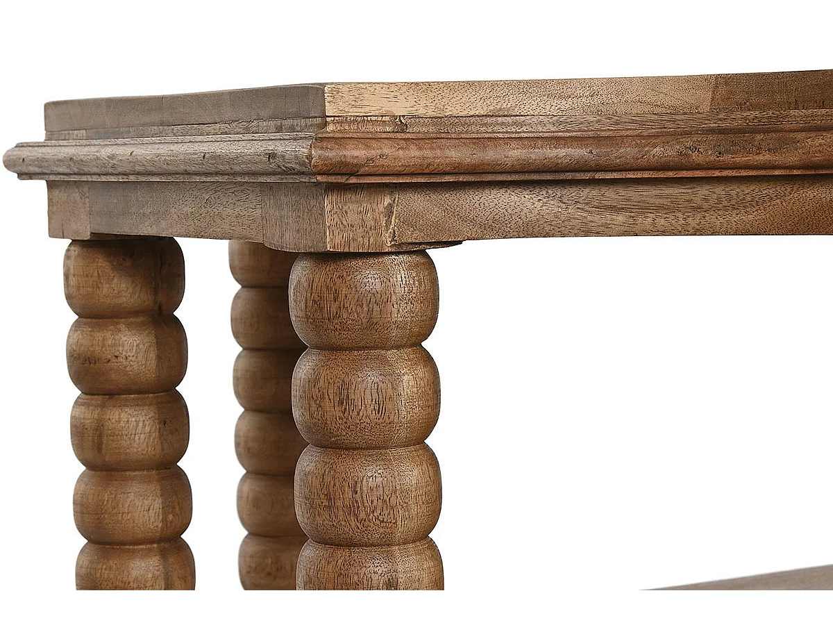 Table basse, table de salon en bois de manguier coloris naturel - longueur 131 x profondeur 80 x Hauteur 48 cm