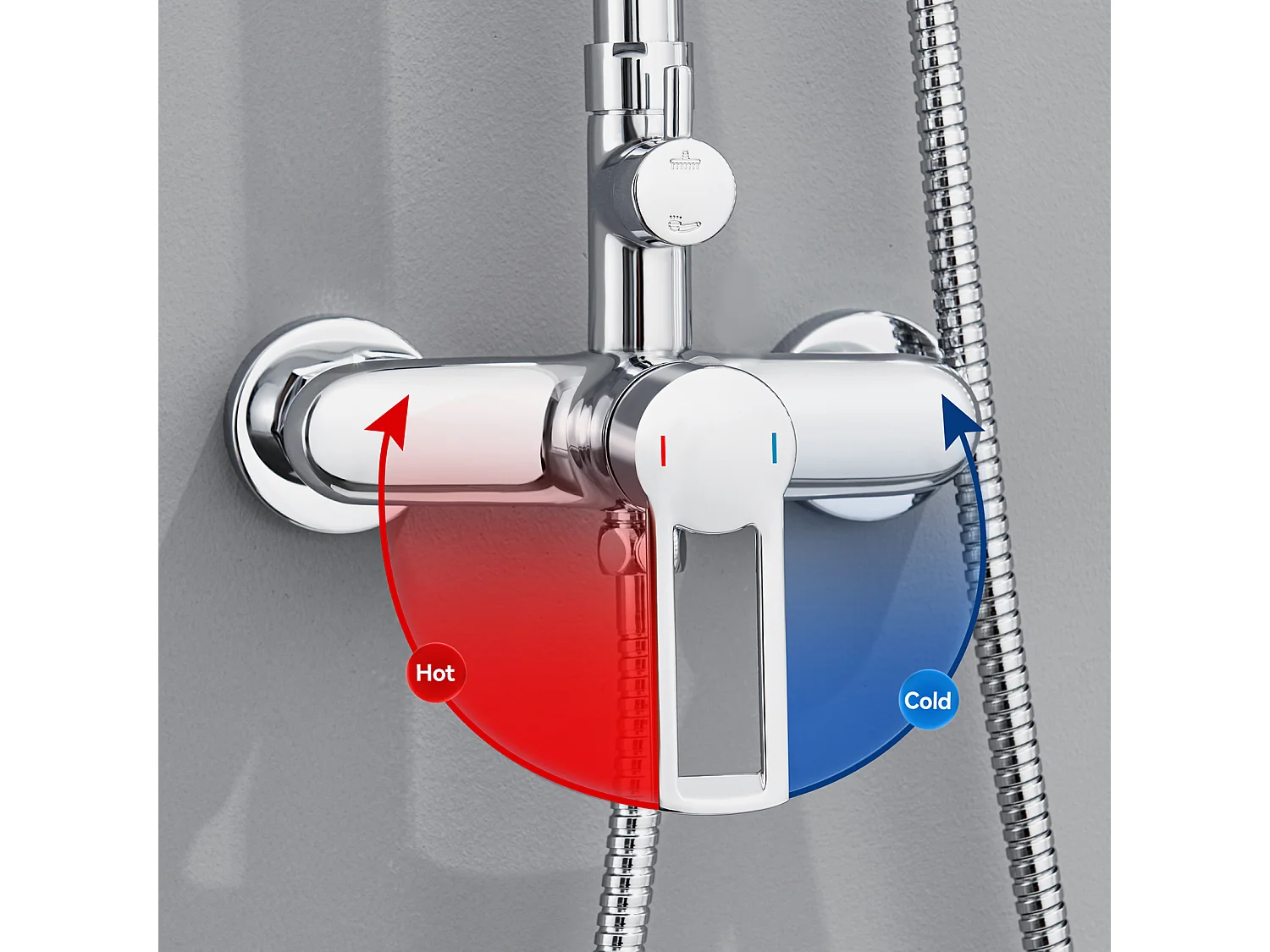 Colonne de Douche Chromé - Cecipa MAX Ensemble de Douche Hauteur Réglable - Colonne de Douche Mécanique avec Douchette + Pommeau de Douche à Pluie