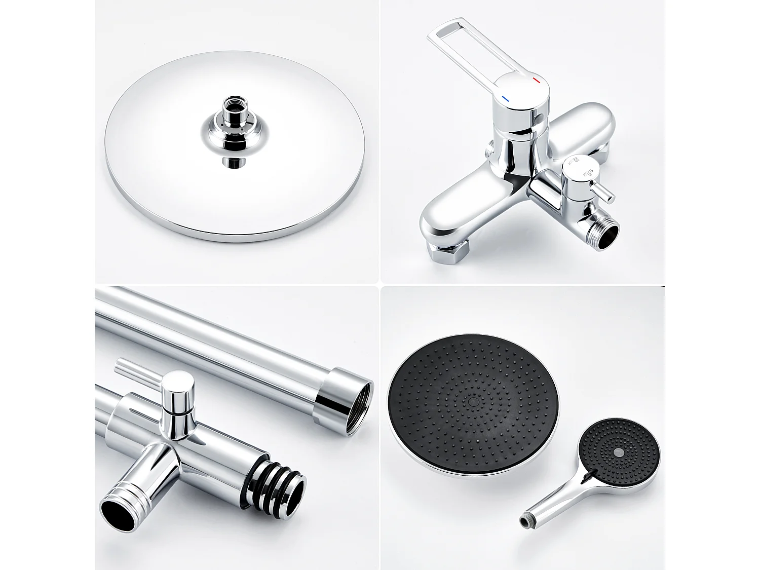 Colonne de Douche Chromé - Cecipa MAX Ensemble de Douche Hauteur Réglable - Colonne de Douche Mécanique avec Douchette + Pommeau de Douche à Pluie