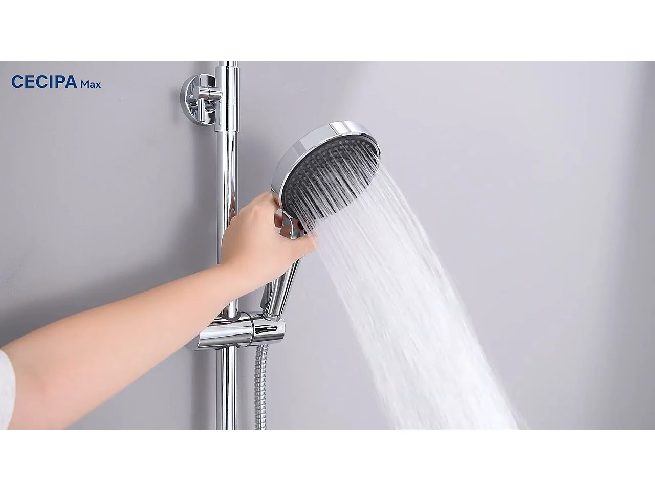 Colonne de Douche Chromé - Cecipa MAX Ensemble de Douche Hauteur Réglable - Colonne de Douche Mécanique avec Douchette + Pommeau de Douche à Pluie