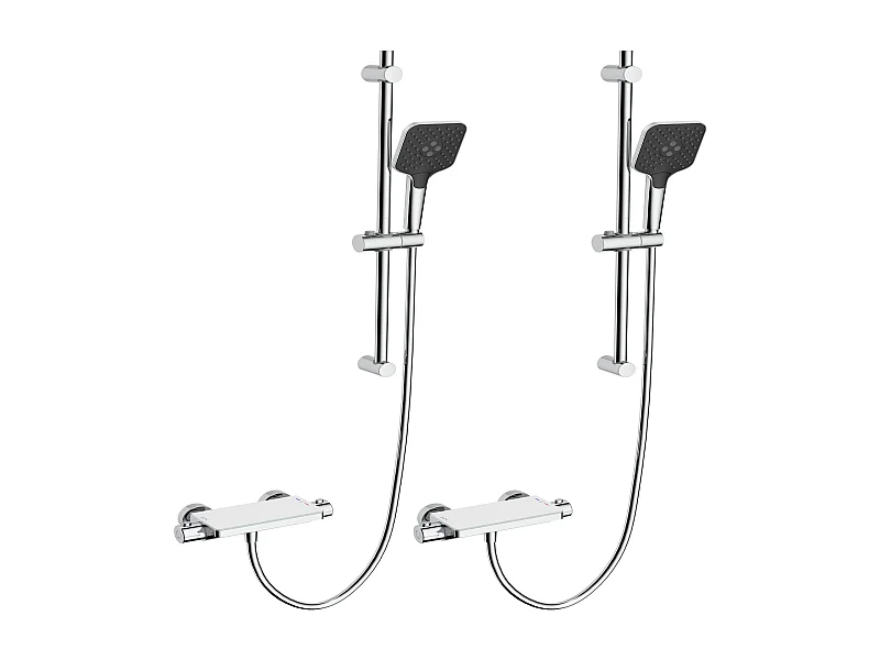 Set Doccia Elegante Lonheo max 2PZ con Mensola e Doccetta 3 Funzioni, Colonna Doccia Termostatica Cromata con Miscelatore 38°C